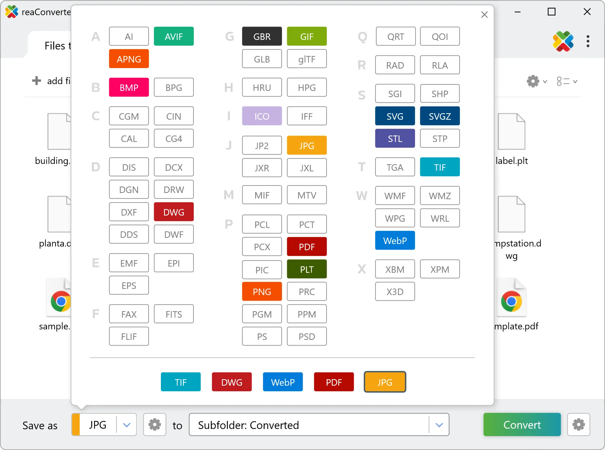 Select PNG as output format